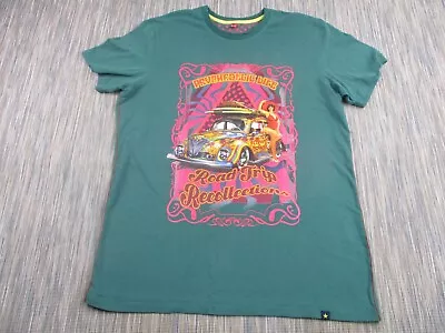 Buy Joe Browns T Shirt Mens Extra XL Large Green Printed VW Beetle Logo 100% Cotton • 9.50£