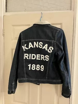 Buy Lee Rider Denim Sherpa Jacket Kansas Riders 1889 Birthday Edition Small Spring S • 5.99£