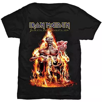 Buy Iron Maiden 'Seventh Son Fire' Black T Shirt - NEW • 15.49£