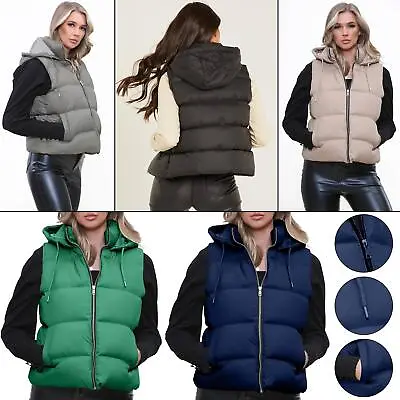 Buy  Women Padded Jacket Body Warmer Quilted Up Waistcoat Soft Gilet Vest Winter Zip • 17.49£