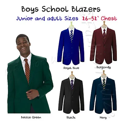 Buy (Free P&P) Boys School Blazer Jacket Uniform Black Bottle Green Maroon Navy • 34.95£
