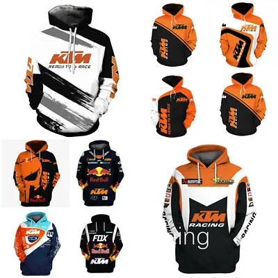 Buy Boys Men's KTM Racing Motorcycle Hoodie Sweatshirt Sport Biker Jumpers Top *//* • 7.19£