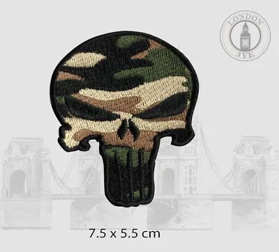 Buy Punisher Logo Patch Iron On Sew On Embroidered Patch Badge Applique For Clothes • 2.39£