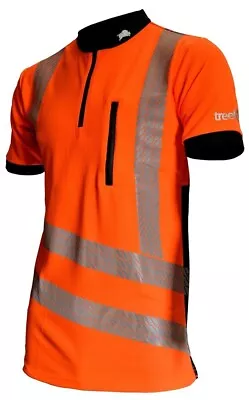 Buy Treehog Hi-Viz T-shirt PPE Safety Polo Shirt Arbortec Tree Surgeon Orange 4XL • 25.90£
