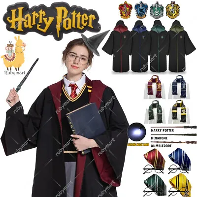 Buy Harry Potter Gryffindor Ravenclaw Slytherin Robe Cloak Tie Costume Wand Scarf • 4.99£