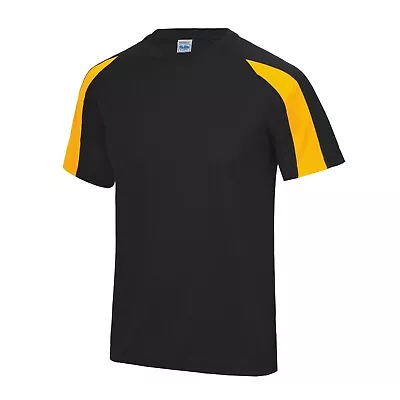 Buy Mens Quick Dry Contrast T-Shirt Cool Sport Gym Lightweight Polyester Top AWDis • 8.94£
