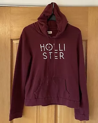 Buy Womens Hollister Hoodie Sweatshirt Size Small Burgundy Long Sleeve Hooded Top • 5.99£
