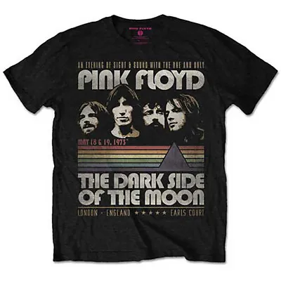 Buy Pink Floyd T-Shirt Vintage Stripes Band Rock Band Official Black New • 14.95£