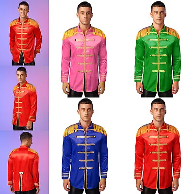 Buy Male Satin Christmas Mens Party Costumes Rave Long Sleeve Clubwear Jackets • 8.03£