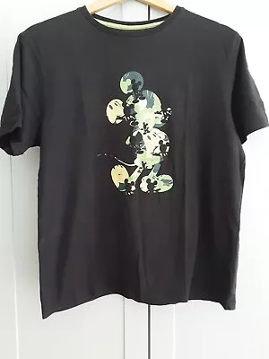 Buy Disney Mickey Mouse T-Shirt Black & Green Camo Men’s Medium (C17/7) • 6.50£