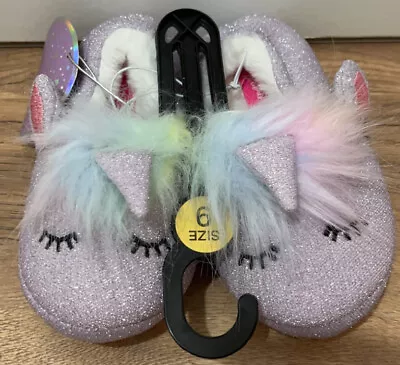 Buy Girls Unicorn Slippers Size 9 Slippers Birthday Present Gift Girls Pink • 10.99£