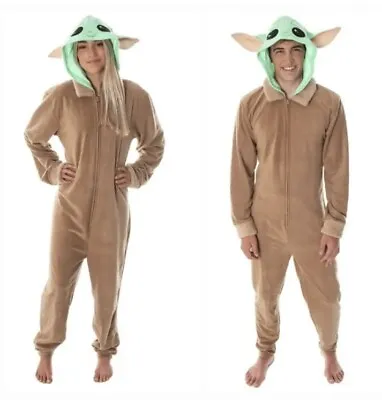 Buy Star Wars Baby Yoda L Unisex Union Suit Adult One Piece Fleece Pajama Costume • 16.06£