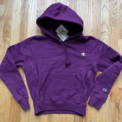 Buy NWT Women's Champion Reverse Weave Deep Purple Hoodie Hooded Sweatshirt Sz XS • 30.85£