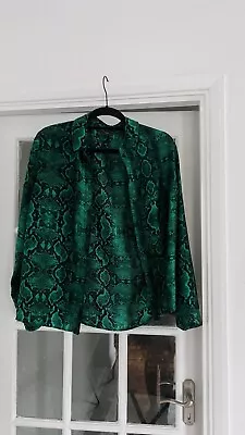 Buy Snakeskin Green Print Ladies Shirt Medium • 5£