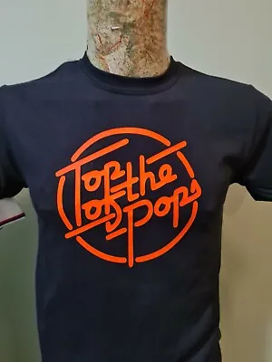 Buy Top Of The Pops BLACK And NEON ORANGE T-Shirt Mens Unisex TOTP • 13.99£