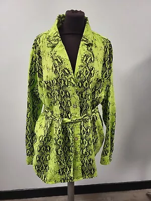 Buy See See Jacket BNWT Green Snake Skin Cotton Coat Belt T2350  R6004 • 14.99£