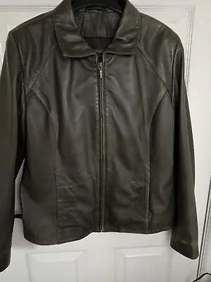 Buy Hide Park Leather Jacket, Women's, XL/16 Green Full Zip  • 20£