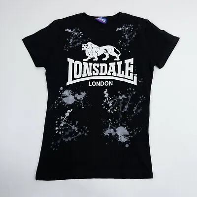 Buy Lonsdale T Shirt XL Black White Logo Crew Neck Long Sleeve Youth Boys • 8.99£
