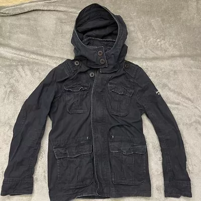 Buy Abercrombie And Fitch Mens Small Blue Hooded Jacket Military Chore Utility • 45£