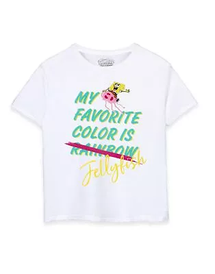 Buy SpongeBob SquarePants White Short Sleeved T-Shirt (Girls) • 10.99£