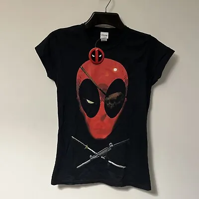 Buy Deadpool T-Shirt Womens Small Black Short Sleeve Marvel Gildan BNWT • 8.99£