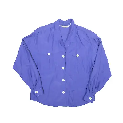 Buy TOTO & KO Blouse Blue Collared Long Sleeve Womens M • 11.99£