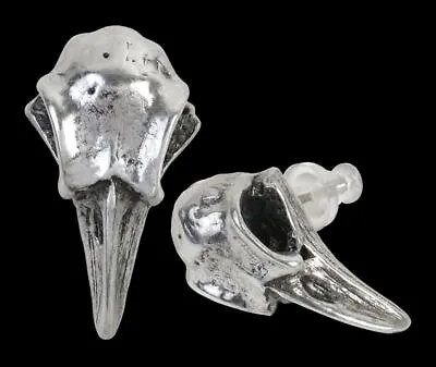Buy Alchemy Gothic Earrings - Rabenschädel - Fantasy Jewellery Crow Poe Skull Raven • 43.69£