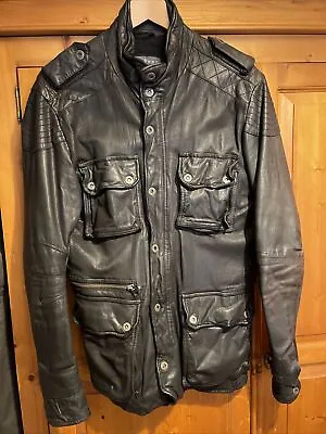 Buy Firetrap Mens Leather Jacket [Medium Slim]  Very Good  Quality Jacket • 49.95£