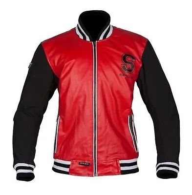 Buy Spada Campus Leather/Textile Casual Motorcycle Jacket Red/Black - UK 40/Small • 79.99£