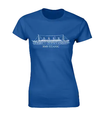 Buy Rms Titanic Ladies T Shirt Retro Classic Cool Drawing Design Top New Gift • 7.99£
