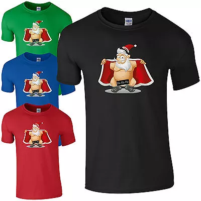 Buy Naughty Santa Reveal Ho Ho Ho T-Shirt - Funny Rude Christmas Gift Joke Men Top • 11.82£