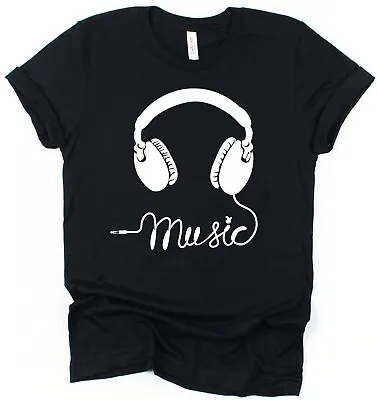 Buy Music T-Shirt Headphones Tee For Musician Music Lover Gift DJ Producer Singer • 15.95£