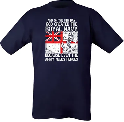 Buy God Created Royal Navy Mens T-shirt British Naval Forces Marines Veteran Tee • 10.99£