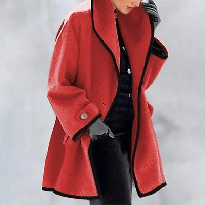 Buy Womens Baggy Hooded Trench Coat Outwear Ladies Winter Warm Jacket Lapel Overcoat • 19.89£