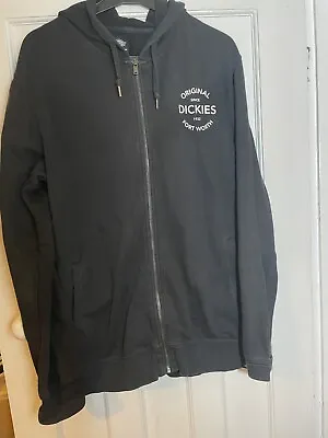 Buy Dickies Hoodie Mens Large Black Zip Up Hooded Jacket • 19.99£