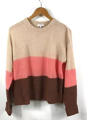 Buy JOIE Sweater Women Small Beige Pink Brown Pullover Multicolor Wool Long Sleeve • 22.67£