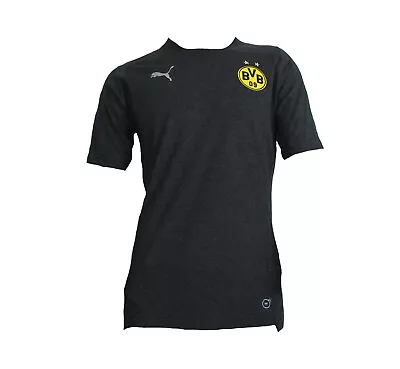 Buy BVB Borussia Dortmund T-Shirt Dark Grey 2018/19 Puma Size S M • 19.03£