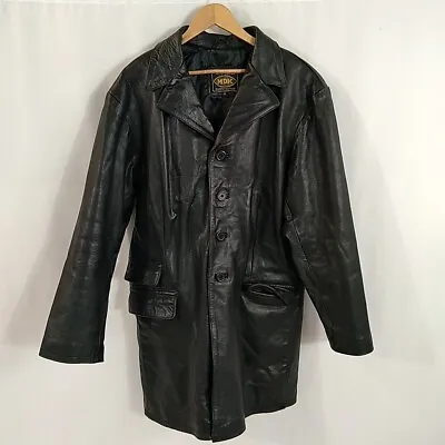 Buy MDK Leather Vintage Jacket Trench Coat Matrix Noa Black Gothic Goth Emo Heavy XL • 49.99£