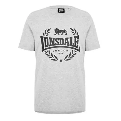 Buy Men's T-Shirt Lonsdale Heavyweight Graphic Short Sleeve In Grey • 10.39£