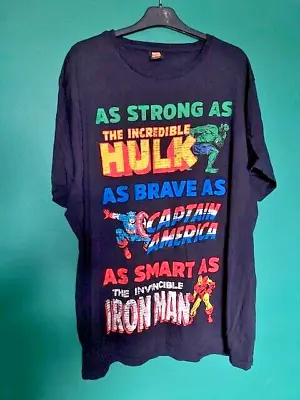 Buy Navy Blue Multi Marvel Comics Hulk  Mens T.shirt Top Gents Uk Size Xxxl • 5.99£