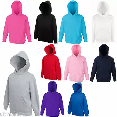 Buy Fruit Of The Loom Childs Girls Boys Hooded Top Hoodie Sweater Jumper Pullover • 13.99£