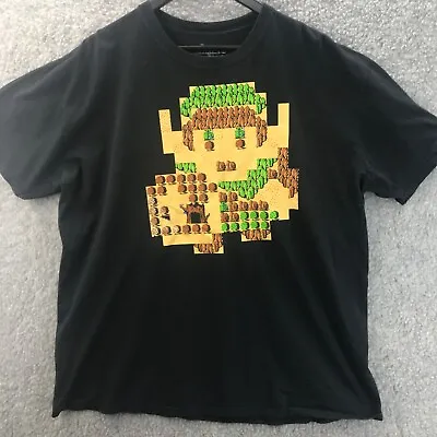 Buy Legend Of Zelda 8 Bit Link T-Shirt Mens Black Size 2XL • 4.99£