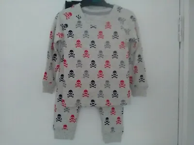 Buy  Baby Boys Grey Skull Thermals / Pyjamas  Sleepwear Age 12/24 Months NEW • 7.50£