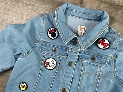 Buy Disney Collection By Tutu Couture Snap Button Jean Jacket Patches Blue Size 7/8 • 16.08£