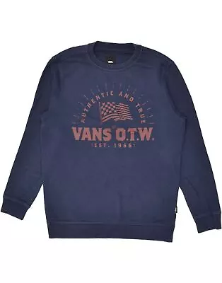 Buy VANS Boys Graphic Sweatshirt Jumper 12-13 Years Large Navy Blue AP20 • 16.25£