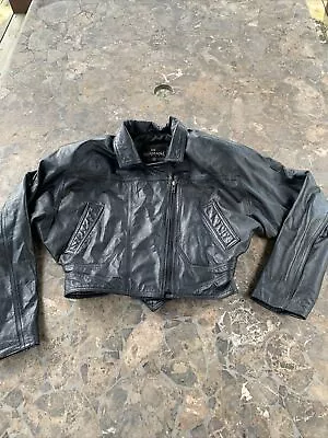 Buy Vintage 80s Womens BERMANS Leather Biker Jacket Black Short Cut Medium  🔥 • 118.12£