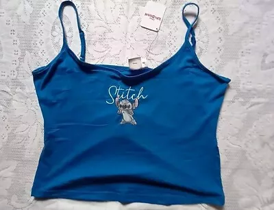 Buy Ladies Disney Stitch Crop Top/T-Shirt, Blue Size 2XL 22-24 # Item 1 • 3£
