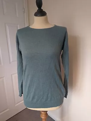 Buy Fat Face 65% Wool 5% Cashmere Blue Green Soft Jumper Cosy Size UK 10 EU 38 US 6 • 9.95£