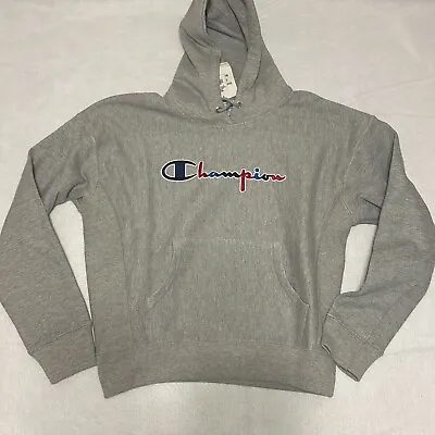 Buy Champion Womens Gray Reverse Weave Long Sleeve Drawstring Pullover Hoodie Size M • 46.26£