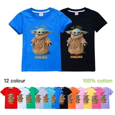 Buy Popular Kids Baby Yoda Fun T-shirt Dress Dress T-shirt Top Children's Gift • 9.49£